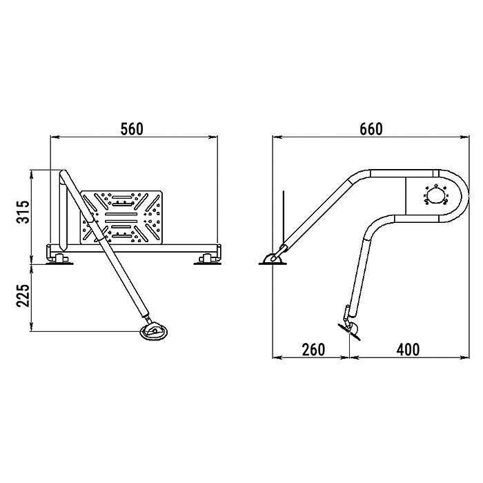 Стойка рулевая с креплением на баллон надувной лодки 25мм в Новоуральске