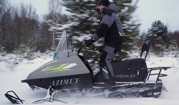 Миниснегоход Бурлак Азимут 24 л.с. , эл.запуск, реверс, тормоз гидравл, капот серый в Новоуральске