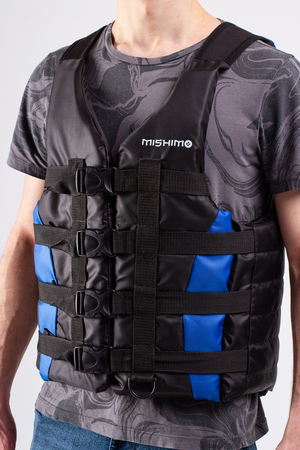 Жилет спасательный MISHIMO PRO Премиум качества Черно-синий в Новоуральске