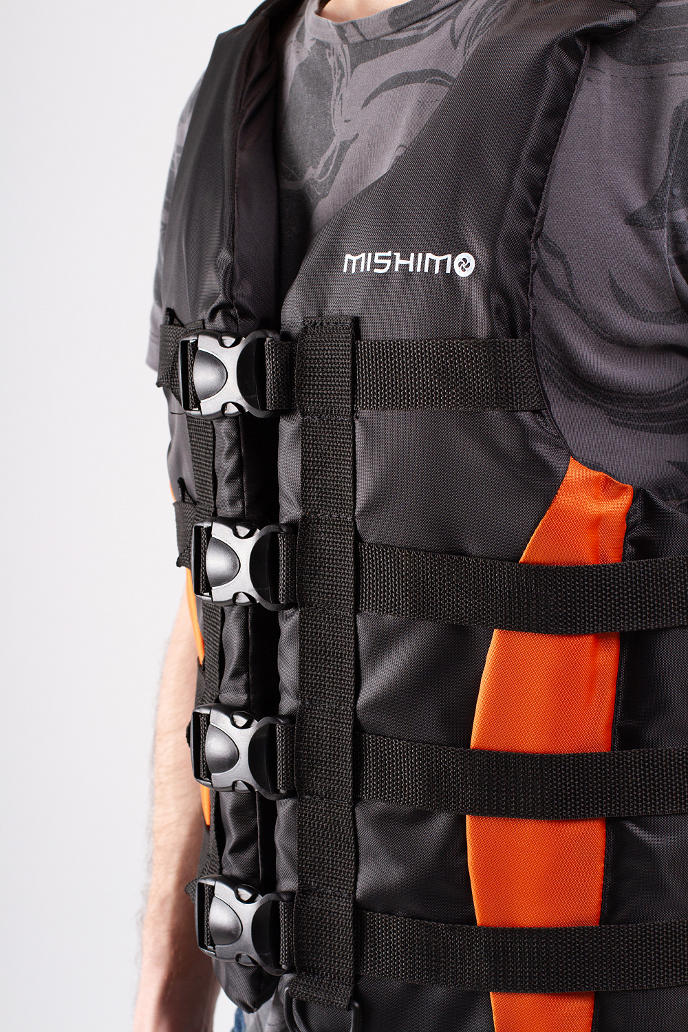 Жилет спасательный MISHIMO PRO Премиум качества Черно-оранжевый в Новоуральске