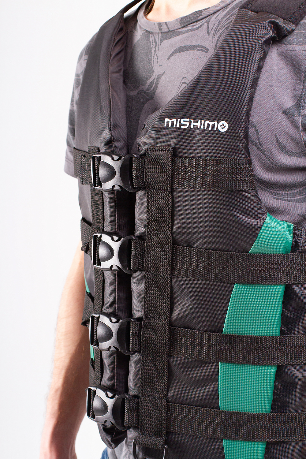 Жилет спасательный MISHIMO PRO Премиум качества Черно-зеленый в Новоуральске