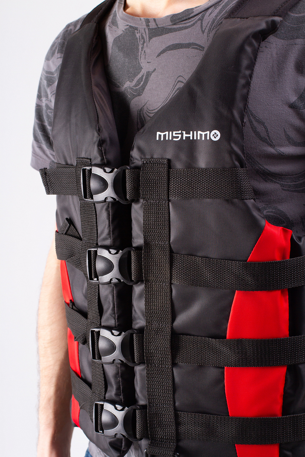 Жилет спасательный MISHIMO PRO Премиум качества Черно-красный в Новоуральске