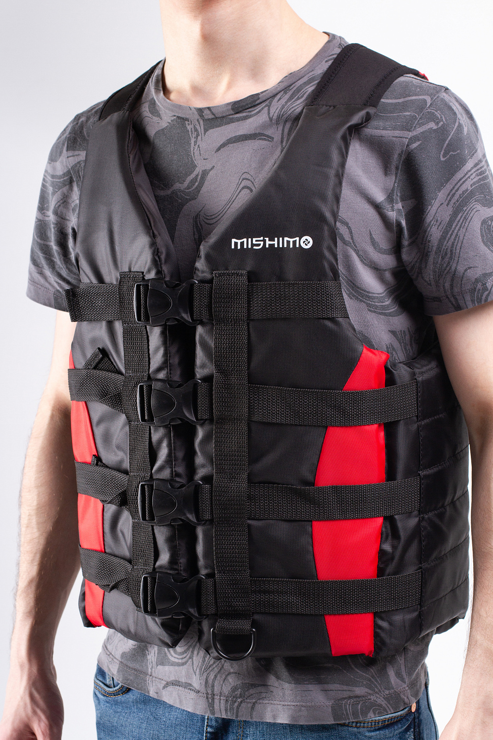 Жилет спасательный MISHIMO PRO Премиум качества Черно-красный в Новоуральске